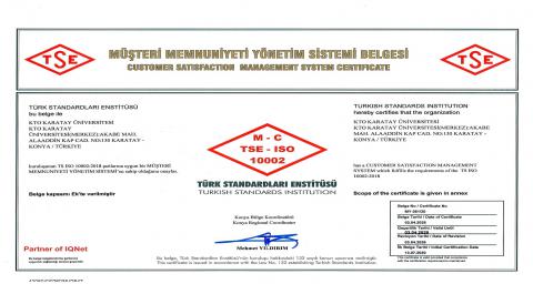 ISO 10002 Müşteri Memnuniyet Yönetim Sistemi Belgesi