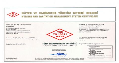 ISO 13811 Hijyen ve Sanitasyon Yönetim Sistemi Belgesi