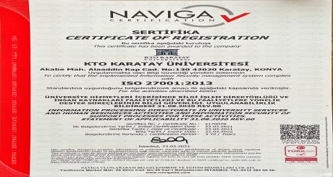 ISO 27001:2013 Information Security Management System Certificate