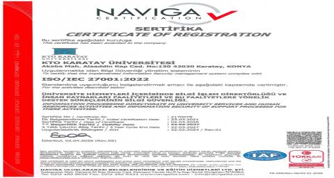 ISO 27001:2013 Bilgi Güvenliği Yönetim Sistemi Belgesi